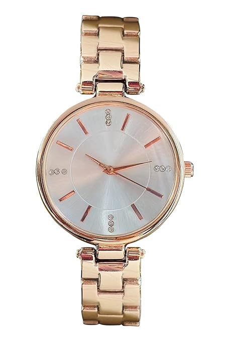 STYLEDOSE Women Analogue Wrist Watches for Women's & Girls&Miss&Ladies Diamond Studded Dial Rosegold Colored Stylish Bracelet Strap - Image 2